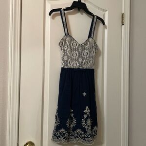 Rue21 Navy and Cream Lace Dress